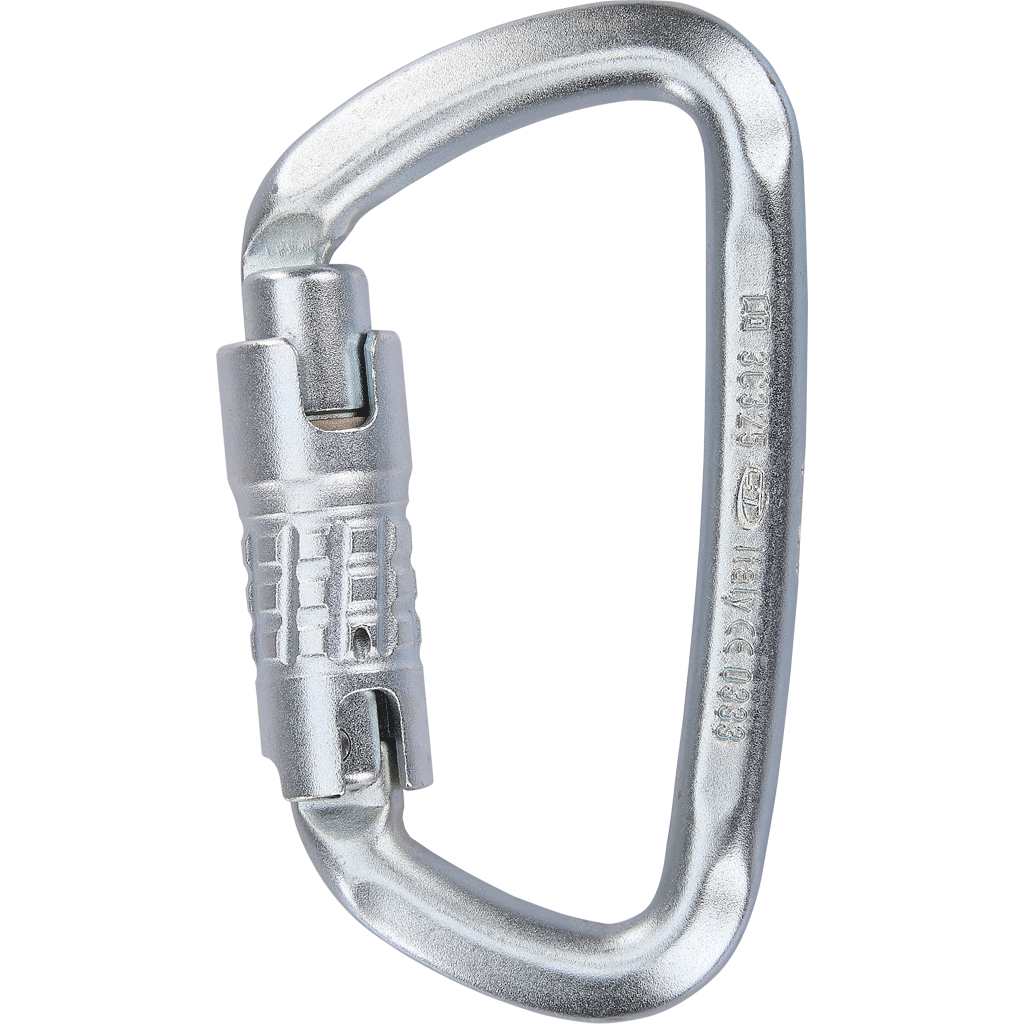 Climbing Technology D-SHAPE STEEL TG ANSI Steel Triple Twist Lock Carabiner 3C3250A - SecureHeights
