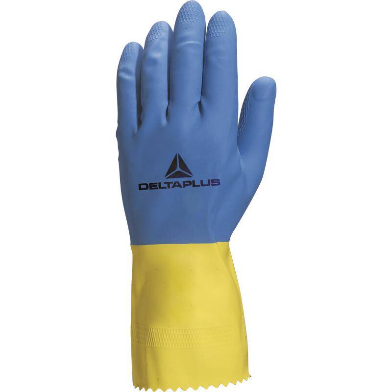 DeltaPlus DUOCOLOR VE330 Latex 30cm Cleaning Gloves (20 Pairs) - SecureHeights
