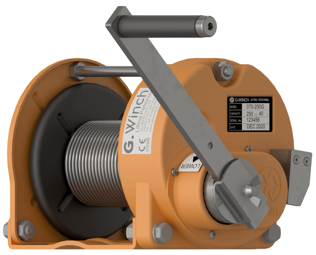 Globestock G.Winch 250kg MWL Galvanised Steel Cable Personnel Winch 20m-40m - SecureHeights
