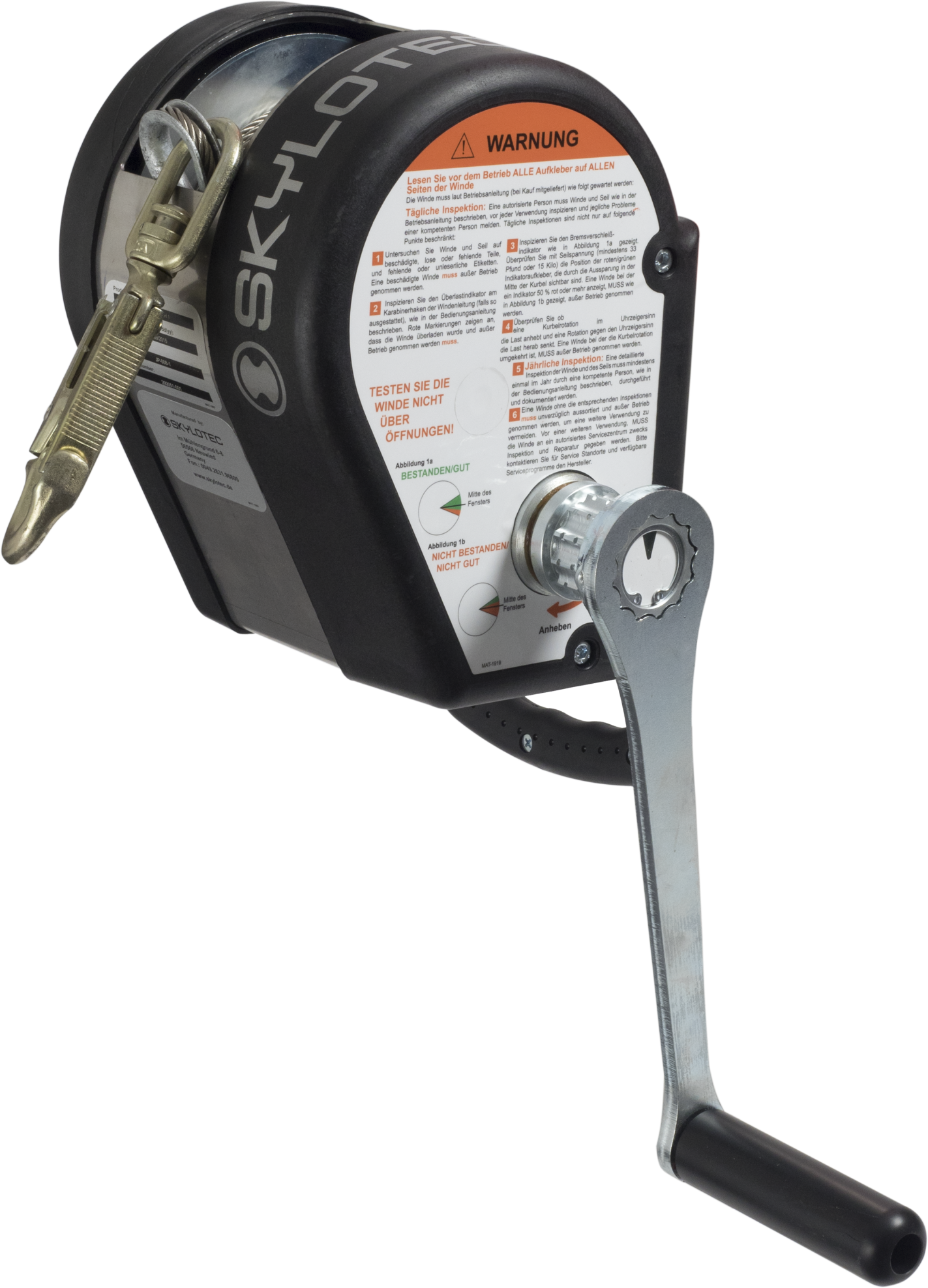 Skylotec JACKPOD WINCH 1 18m Steel Cable Winch JP-008-1 - SecureHeights