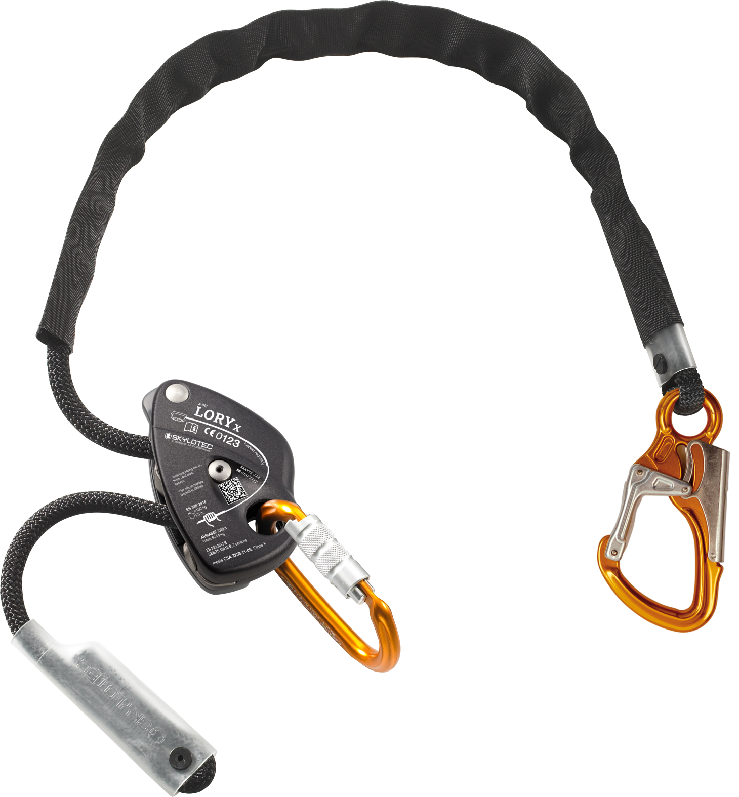 Skylotec LORY X Single Leg Adjustable Lanyard with 25mm Snap Hook 1.5m-5m - SecureHeights