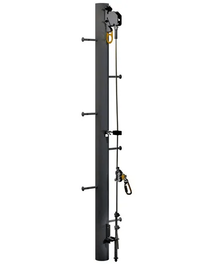 3M DBI SALA Lad-Saf Galvanised Monopole Cable Vertical Safety System Bracketry - 4 User 6116634 - SecureHeights