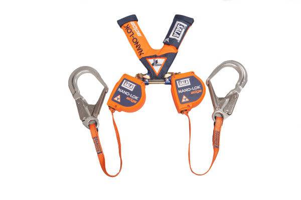 3M DBI SALA Nano-Lok Edge 2.5m Twin Leg Web Self Retracting Lifeline with Rebar Hook 3101443 - SecureHeights