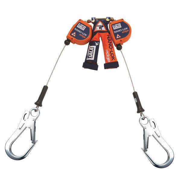 3M DBI SALA Nano-Lok Edge 2.5m Twin Leg Cable Self Retracting Lifeline with Rebar Hooks 3500241 - SecureHeights