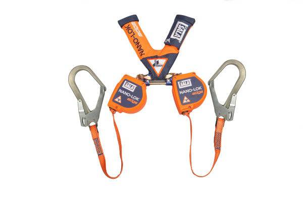 3M DBI SALA Nano-Lok Edge 2.5m Twin Leg Web Self Retracting Lifeline with Snap Rebar Hook 3101445 - SecureHeights