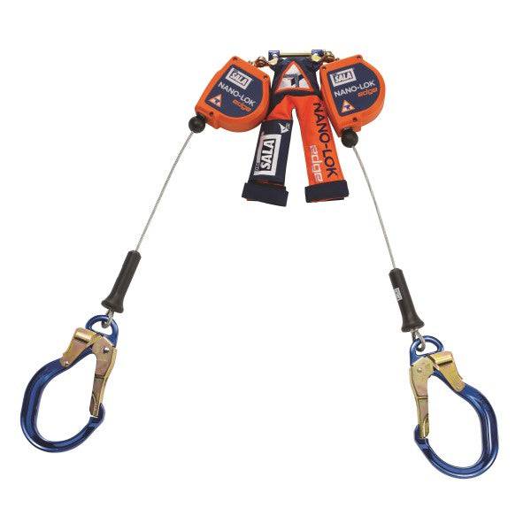 3M DBI SALA Nano-Lok Edge 2.5m Twin Leg Cable Self Retracting Lifeline with Rebar Lock Hooks 3500240 - SecureHeights