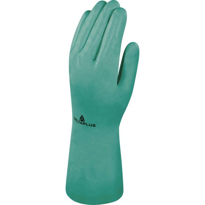 DeltaPlus NITREX VE801 Cotton Flock Nitrile 33cm Safety Gloves (10 Pairs) - SecureHeights