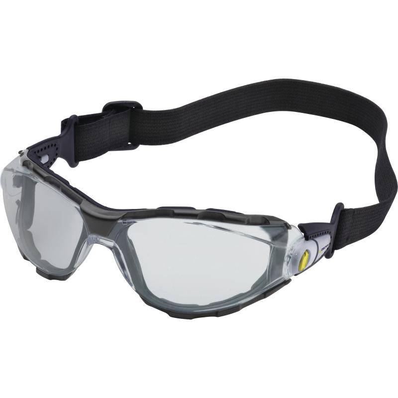 DeltaPlus PACAYA CLEAR STRAP LYVIZ Adjustable Polycarbonate Single Lens Safety Glasses (Pack of 3) PACAYLVSTIN - SecureHeights