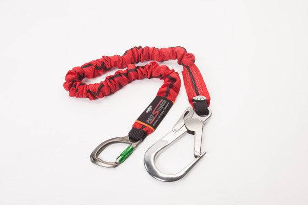 3M Protecta Pro 2m Single Leg Edge Tested Elasticated Stretch Shock Absorbing Lanyard with Scaffold Hook AE5220SBK/SE - SecureHeights