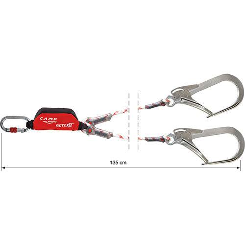 CAMP Safety RETEXO ROPE 135cm Twin Leg Edge Tested Rope Lanyard with 110mm Hooks 5050206 - SecureHeights