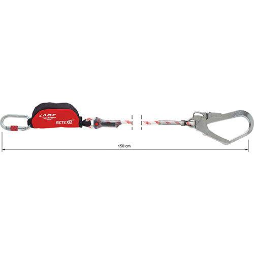 CAMP Safety RETEXO ROPE 150cm Single Leg Edge Tested Rope Lanyard with 53mm Safety Hook 5050103 - SecureHeights