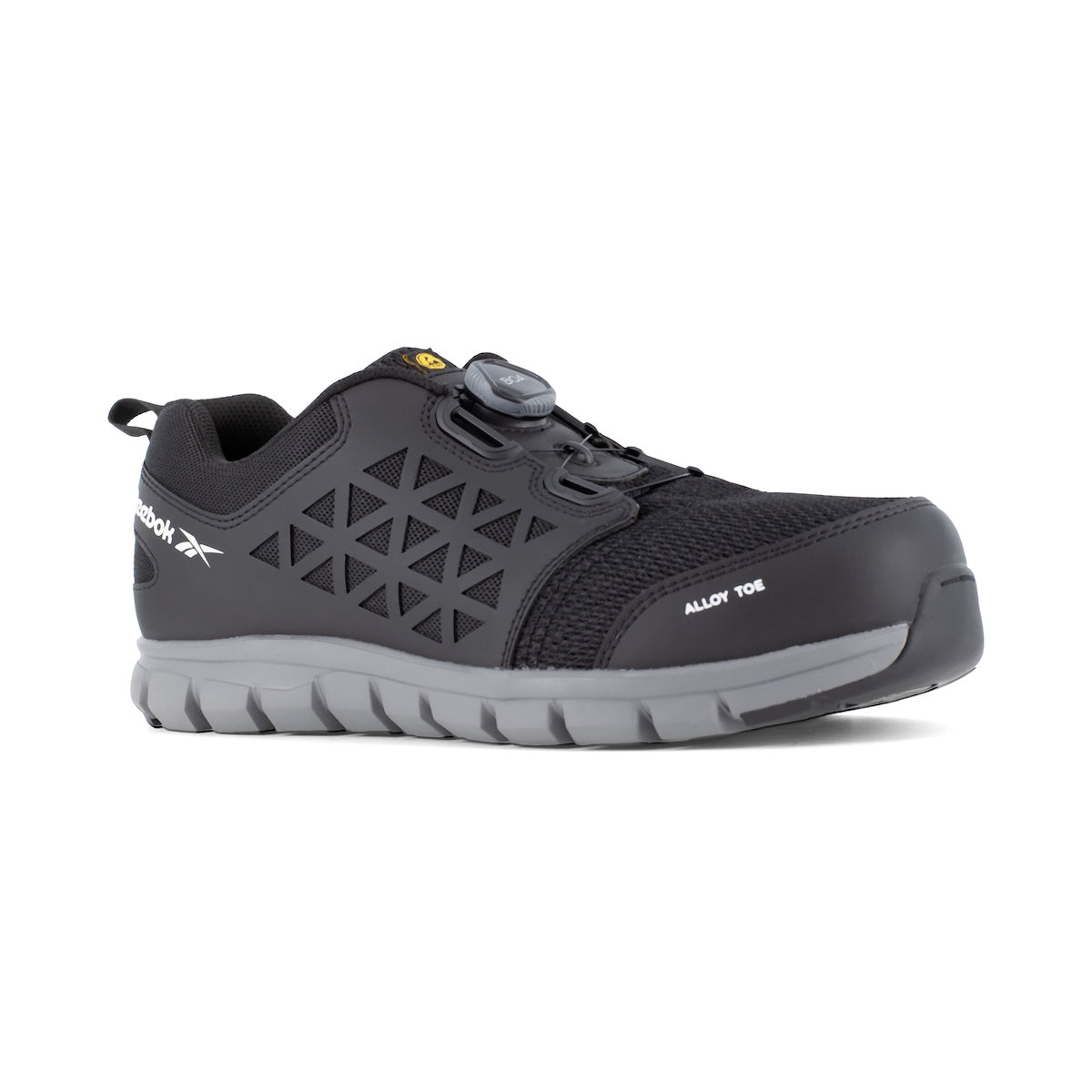 Reebok EXCEL LIGHT SAFETY IB1032 BOA S1PS ESD Microfibre Mesh Safety Trainers - Black