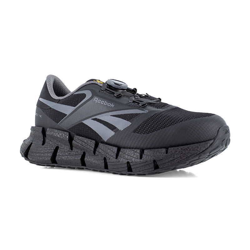 Reebok FLOATZIG SAFETY IB3037 BOA S1PS ESD Microfibre Mesh Safety Trainers - Black/Grey