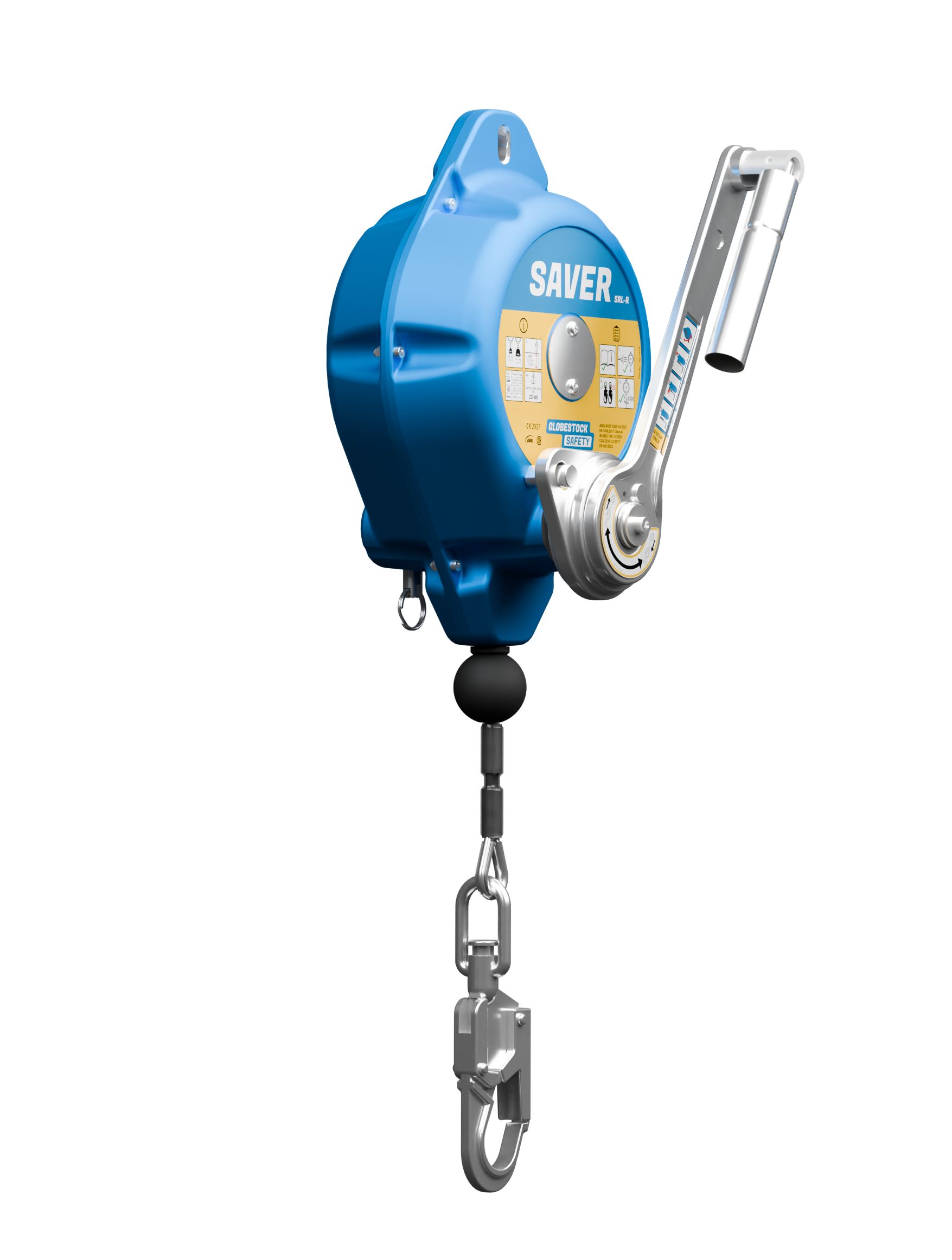 Globestock SAVER Synthetic Cable Fall Arrest Block with Rescue Winch 14m-30m - SecureHeights