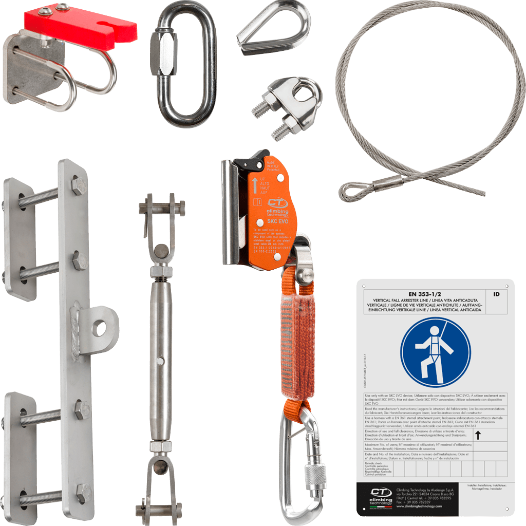 Climbing Technology SKC EVO LINE – CENTRAL MOUNTING Vertical Lifeline Kit 10m-100m - SecureHeights