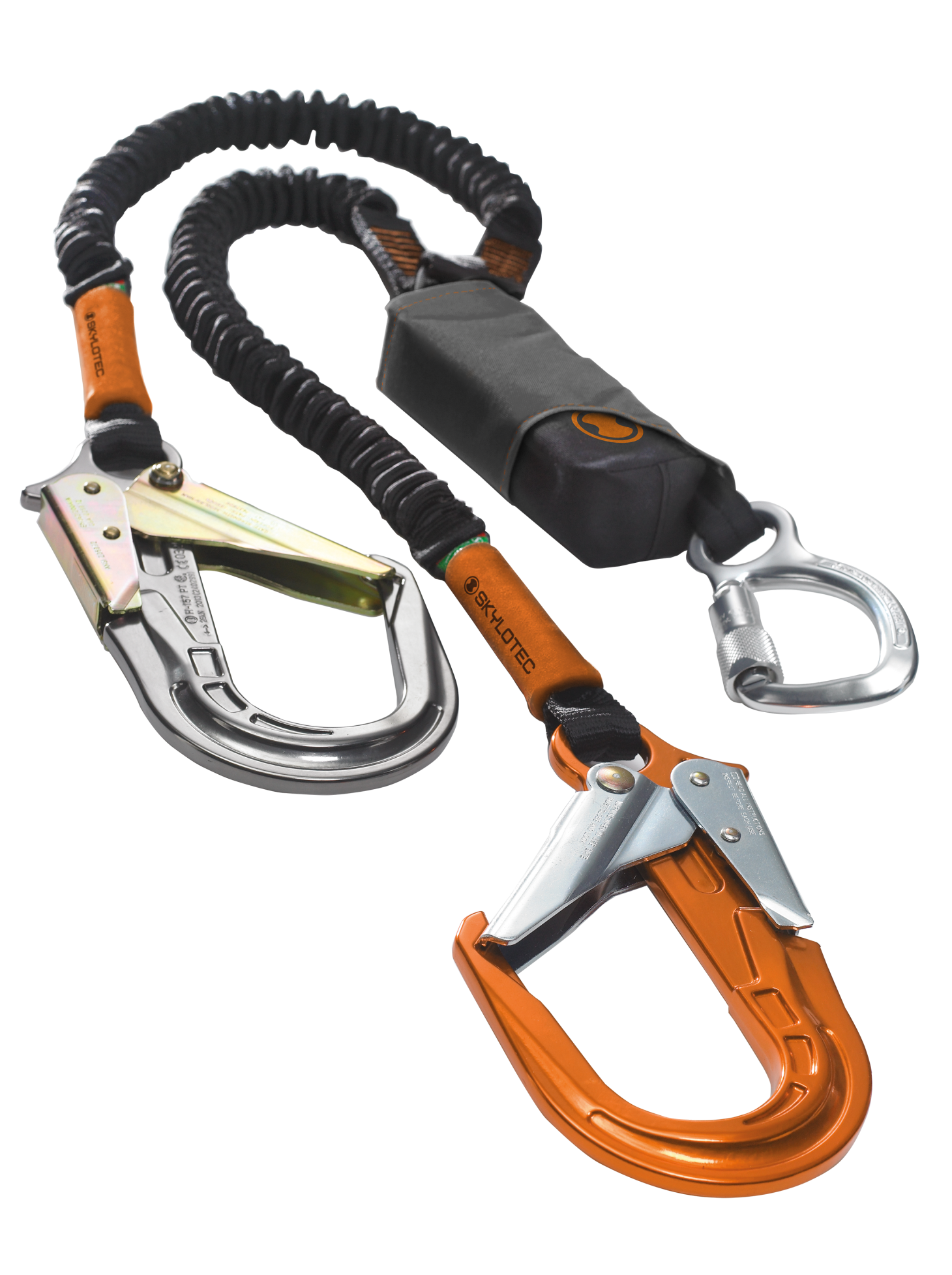 Skylotec SKYSAFE PRO FLEX Y 1.8m Twin Leg Webbing Lanyard with 64mm Scaffold Hooks L-0558-1,8 - SecureHeights