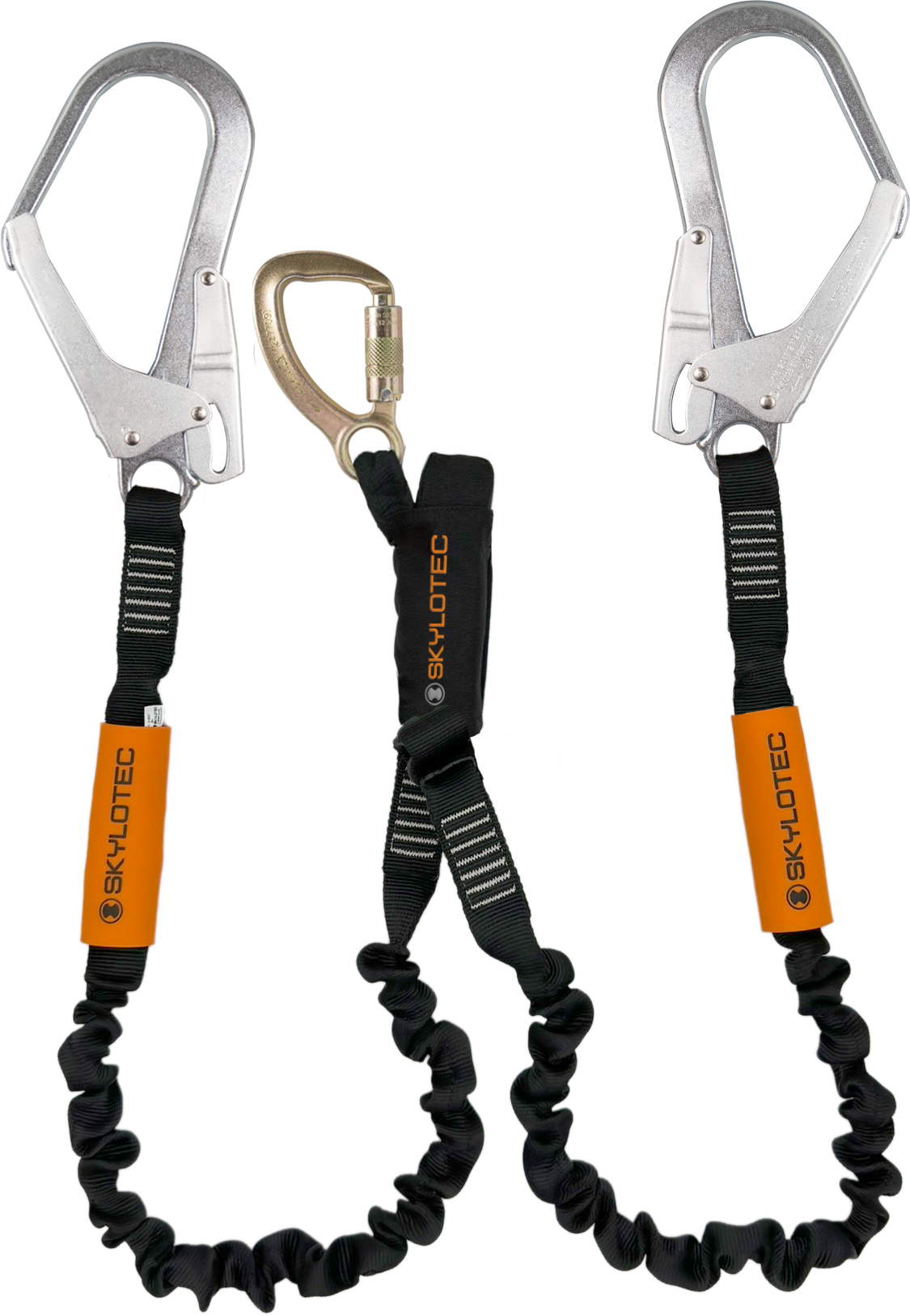 Skylotec SKYSAFE PRO+ 1.8m Twin Leg Webbing Lanyard with 50mm Scaffold Hooks L-0835-1C8 - SecureHeights