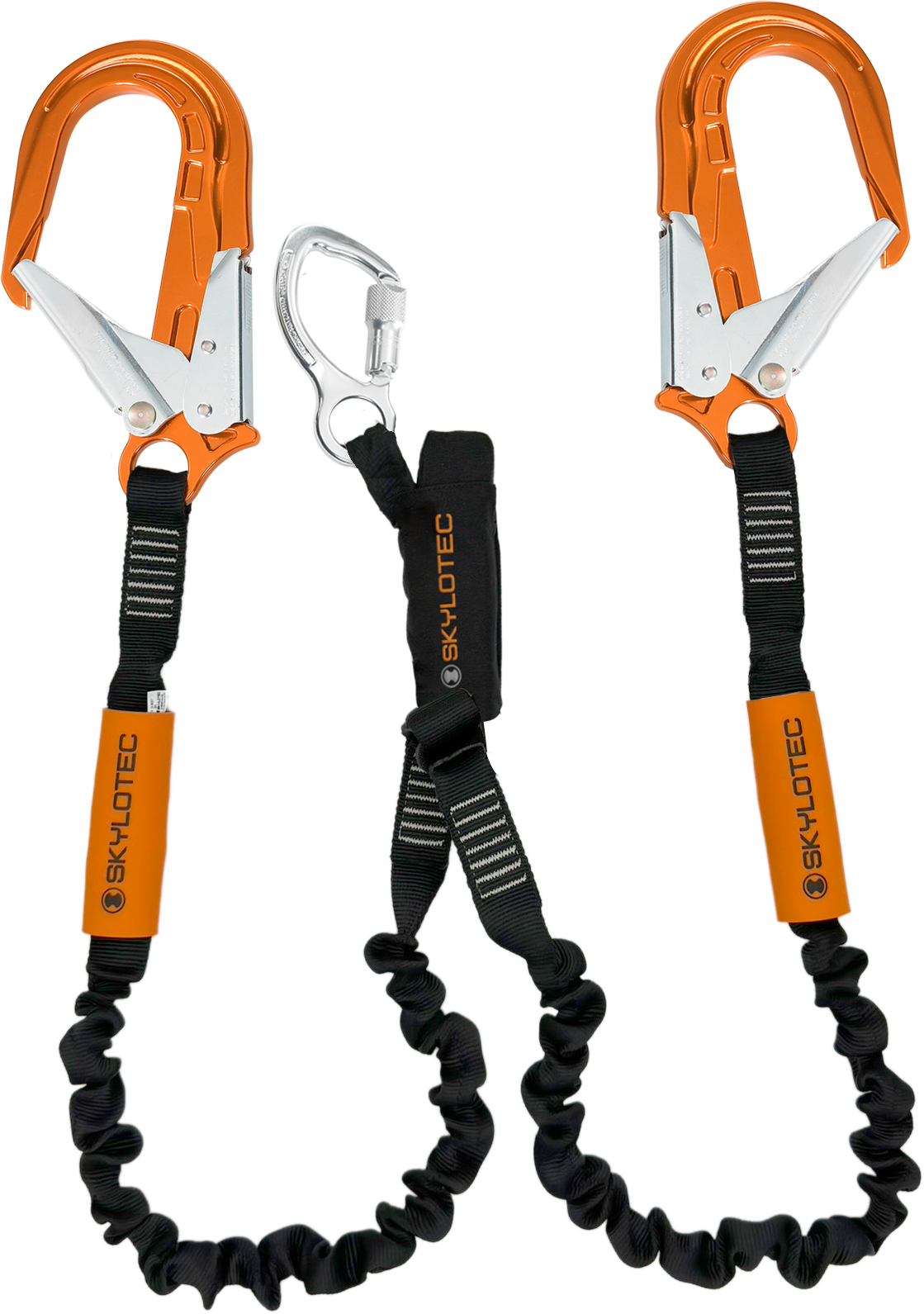 Skylotec SKYSAFE PRO+ 1.8m Twin Leg Webbing Lanyard with 64mm Scaffold Hooks L-0837-1C8 - SecureHeights