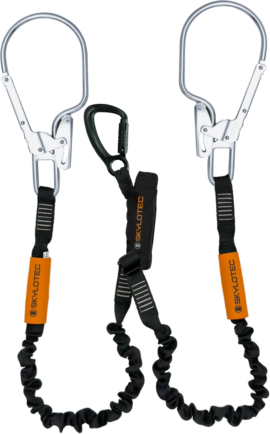 Skylotec SKYSAFE PRO+ 1.8m Twin Leg Webbing Lanyard with 85mm Scaffold Hooks L-0848-1C8 - SecureHeights