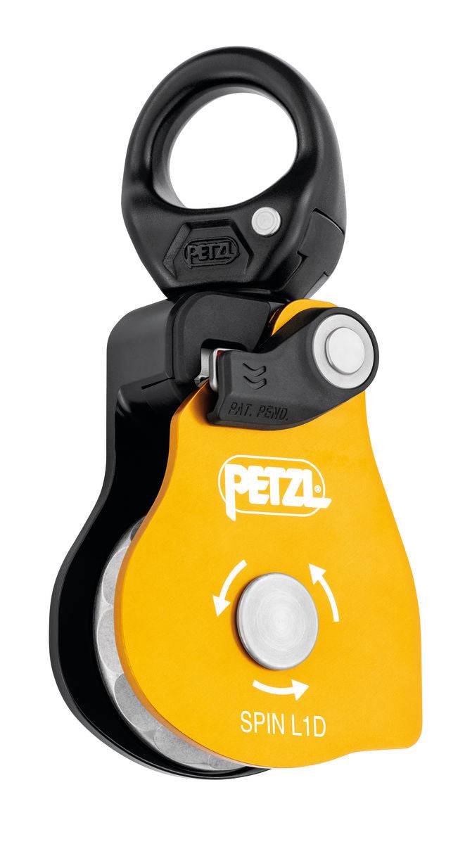 Petzl SPIN L1D Very High Efficiency Single Pulley with Swivel and One Way Rotation P001AA00 - SecureHeights