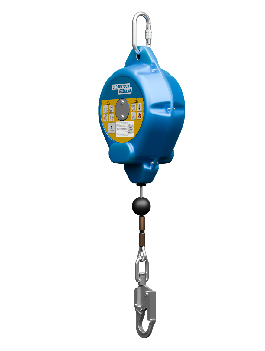 Globestock STOP Galvanised Cable Fall Arrest Block with Zinc Plated Steel Snap Hook 14m-30m - SecureHeights