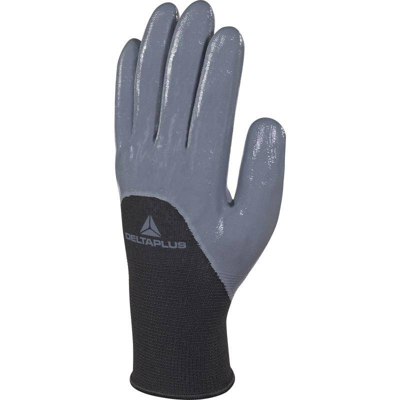 DeltaPlus VE715GR Nitrile Coated 13 Gauge Polyester Knitted General Handling Gloves (20 Pairs) - SecureHeights