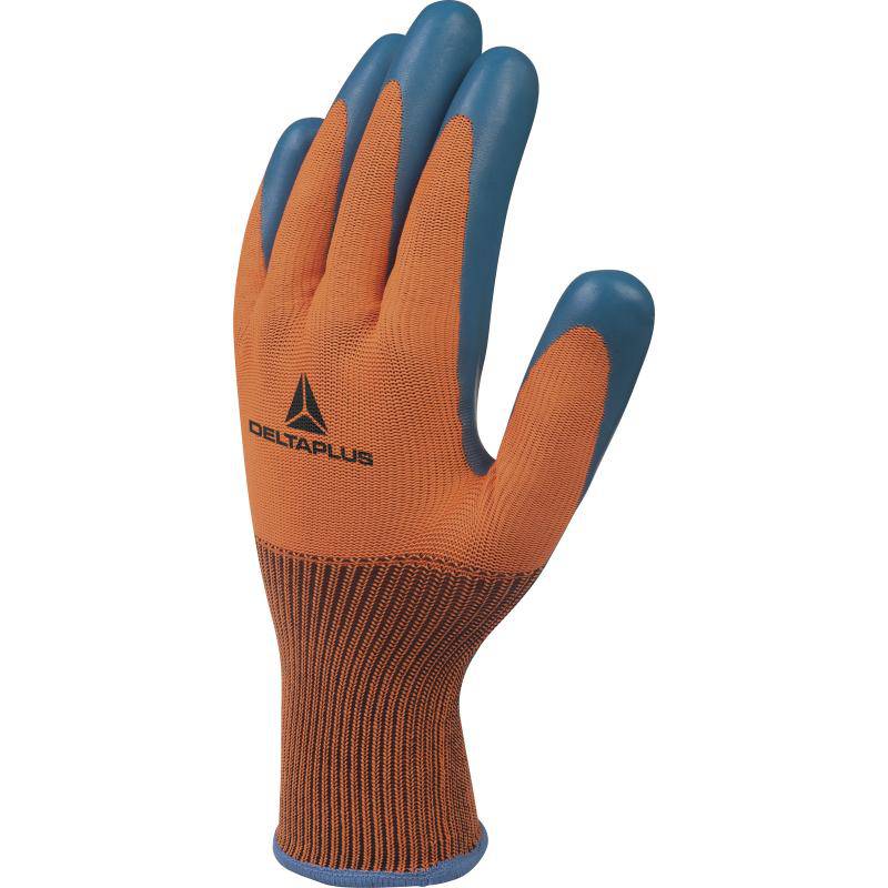 DeltaPlus VE733 Latex Coated Palm 13 Gauge Polyester Knitted Safety Gloves (10 Pairs) - SecureHeights