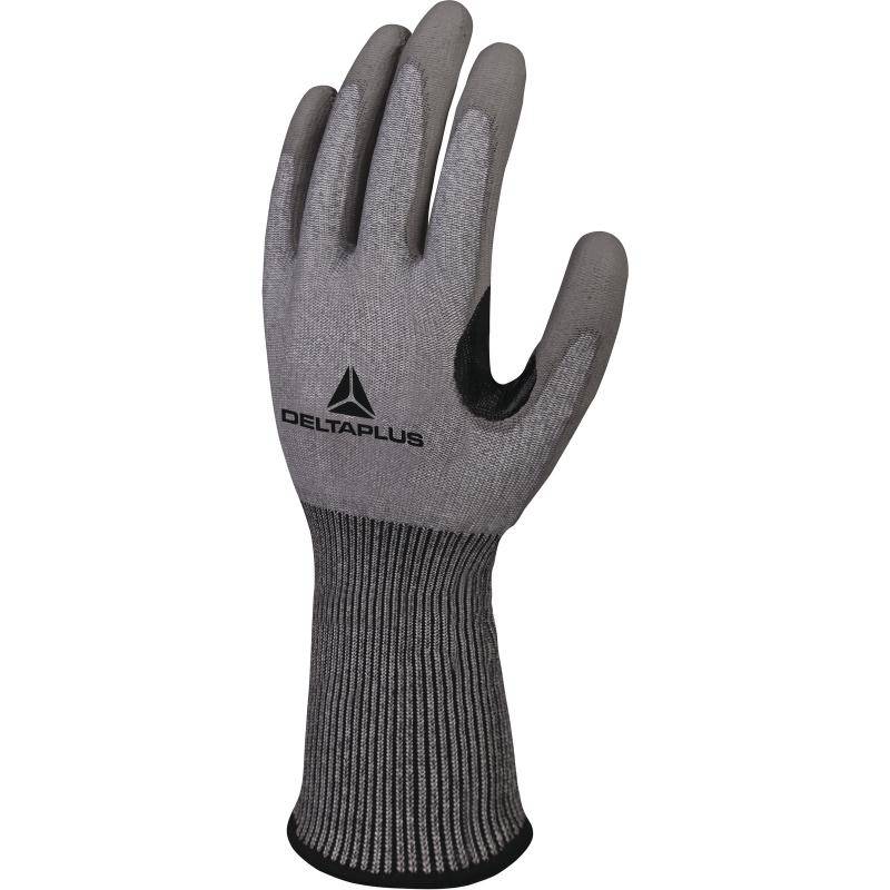 DeltaPlus VENICUTC02 (VENICUT42GN) Cut C PU Coated Palm Reinforced 15 Gauge Knitted Safety Gloves (5 Pairs) - SecureHeights