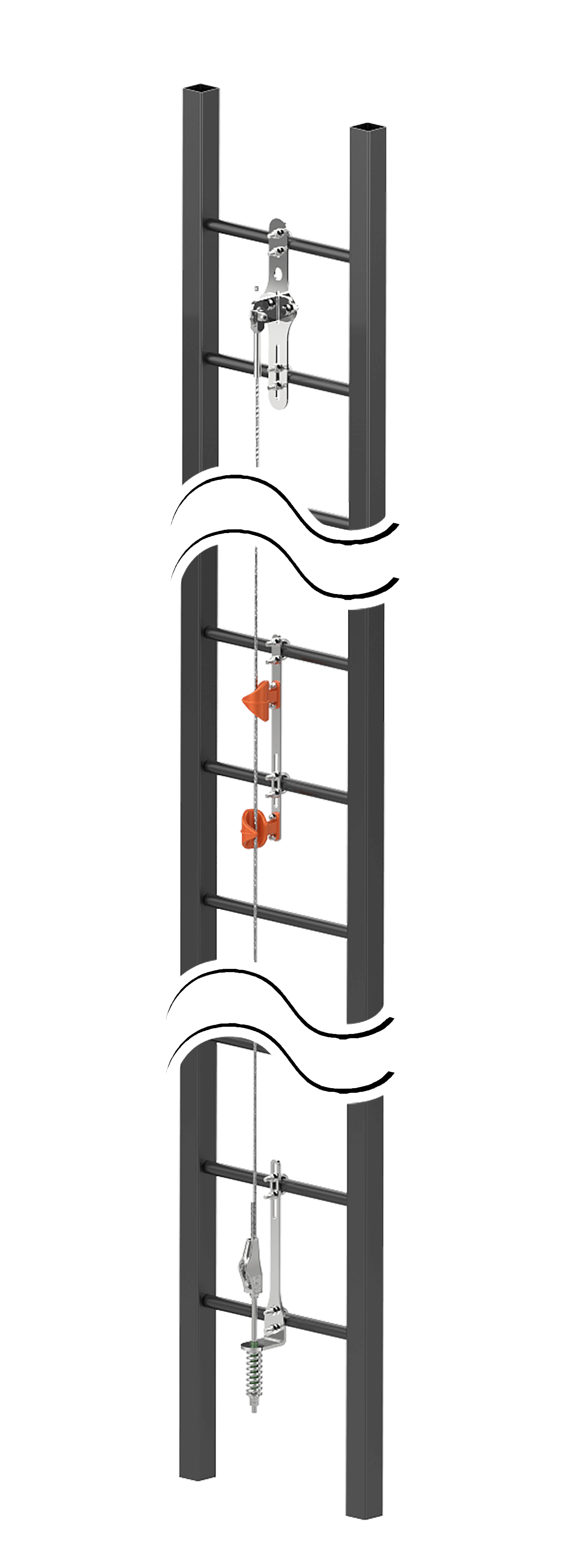 Kaya Safety Vertical Lifeline System (Shock Absorber on the Rope Grab) 5m-100m K-2035 - SecureHeights