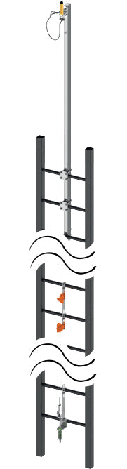 Kaya Safety Vertical Lifeline System with Ladder Extension (Energy Absorber Integrated) 5m-100m K-2030 A - SecureHeights