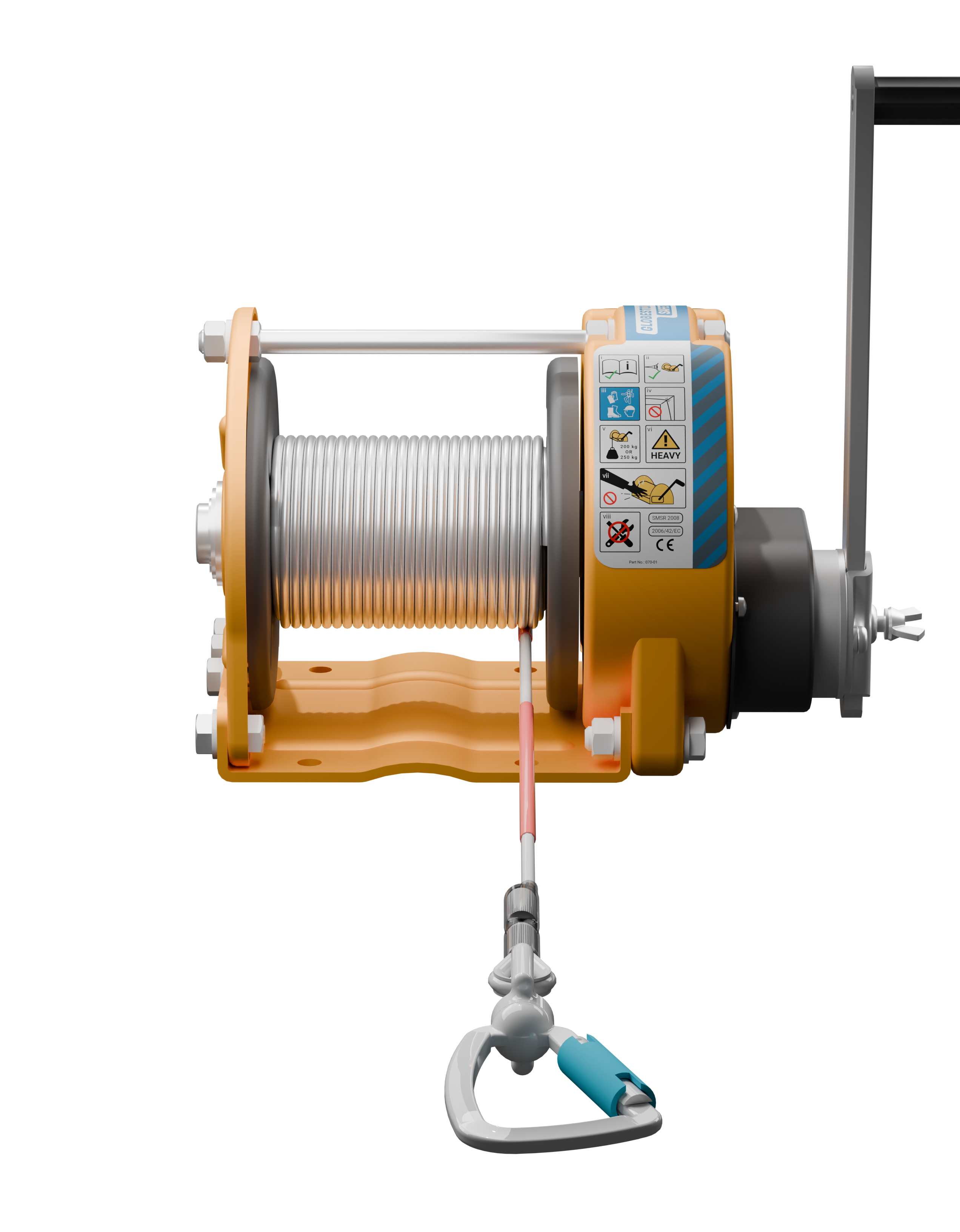 Globestock WINCH 250kg MWL Galvanised Cable Personnel Winch 20m-40m - SecureHeights