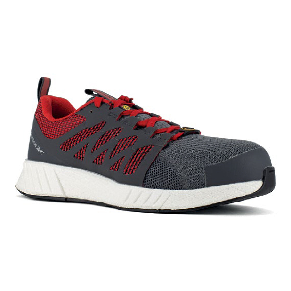 Reebok FUSION FLEXWEAVE SAFETY IB1070 S1PS ESD Ultraknit Safety Trainers - Grey/Red/White