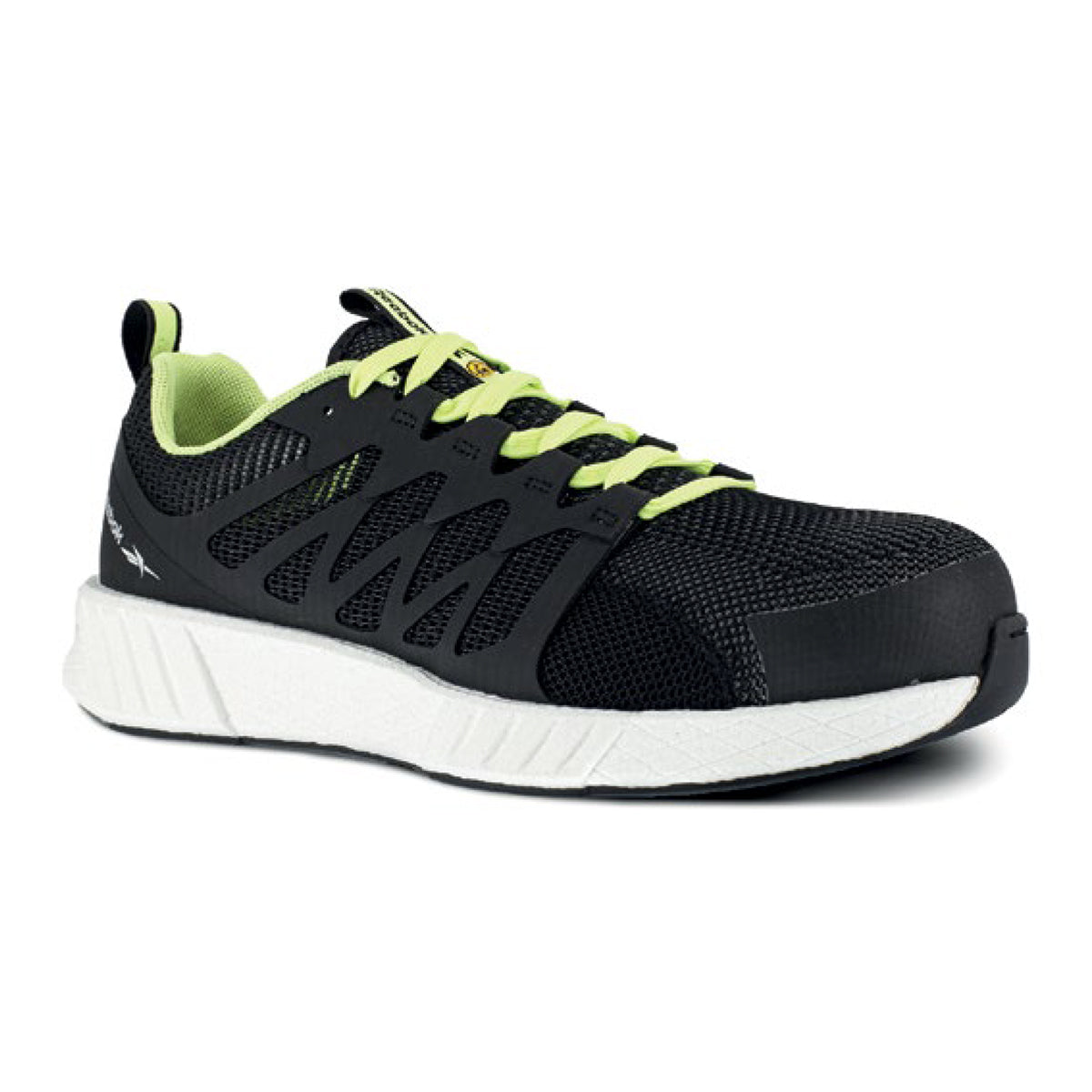 Reebok FUSION FLEXWEAVE SAFETY IB1073 S1PS ESD Ultraknit Safety Trainers - Black/Lime/White
